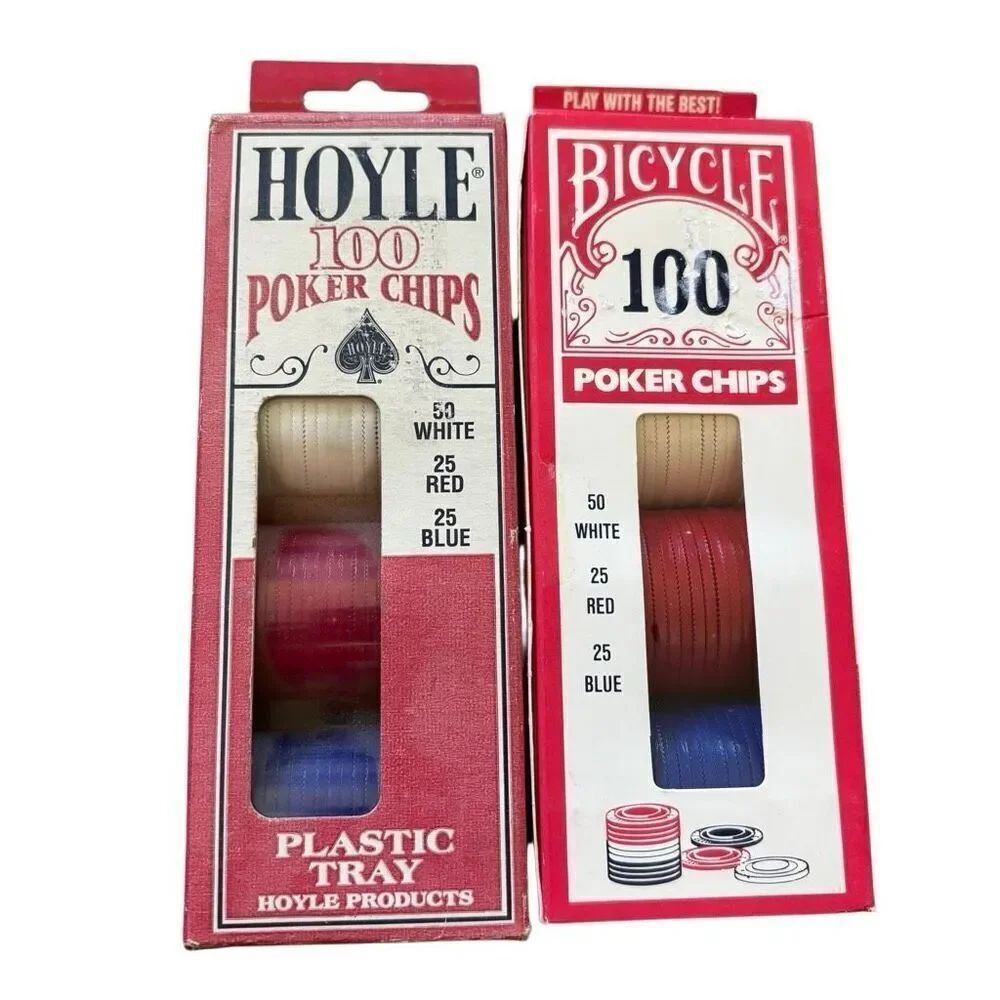 2 Vintage Boxes Of Poler Chips Bicycle Hoyle *New*